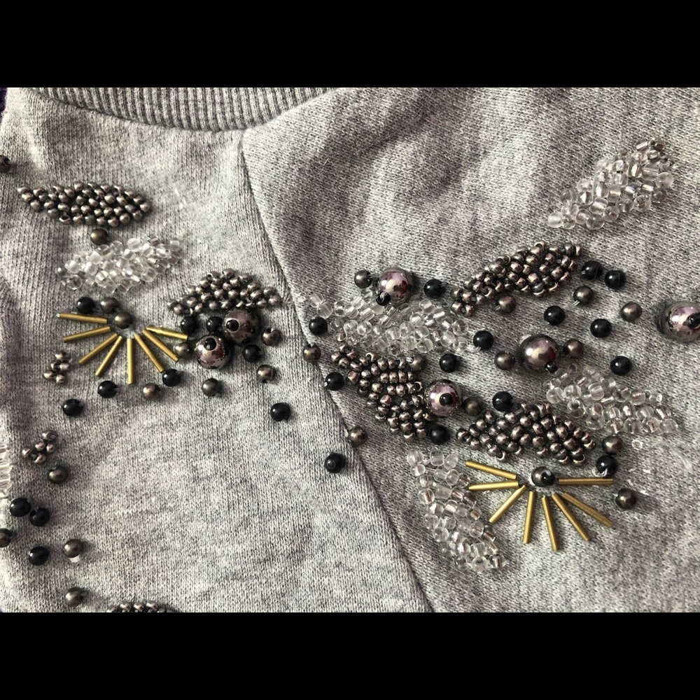 Anthropologie Deletta Twilight Ivy Beaded Sweater - Picture 2 of 4